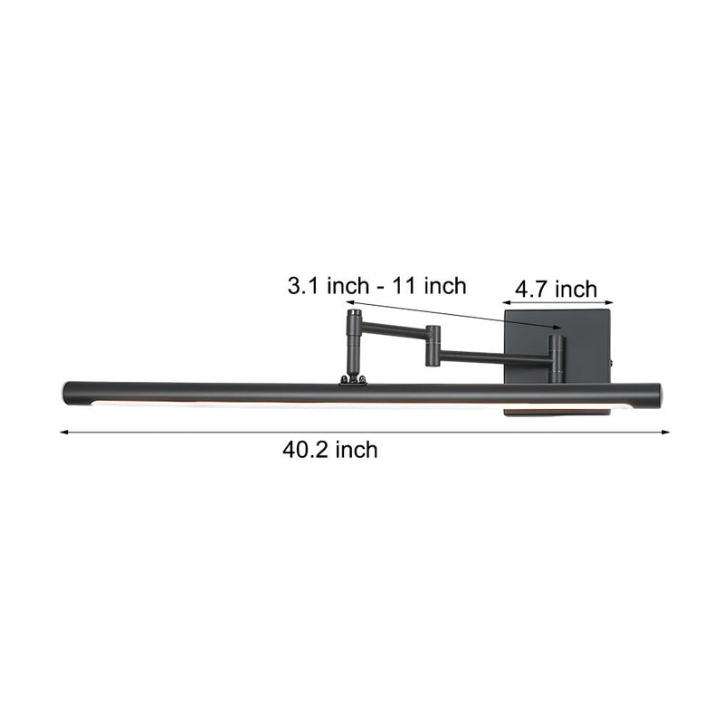 40'' Adjustable Swing Arm Bathroom Vanity Light - Elegant Matte Finish for Modern Decor