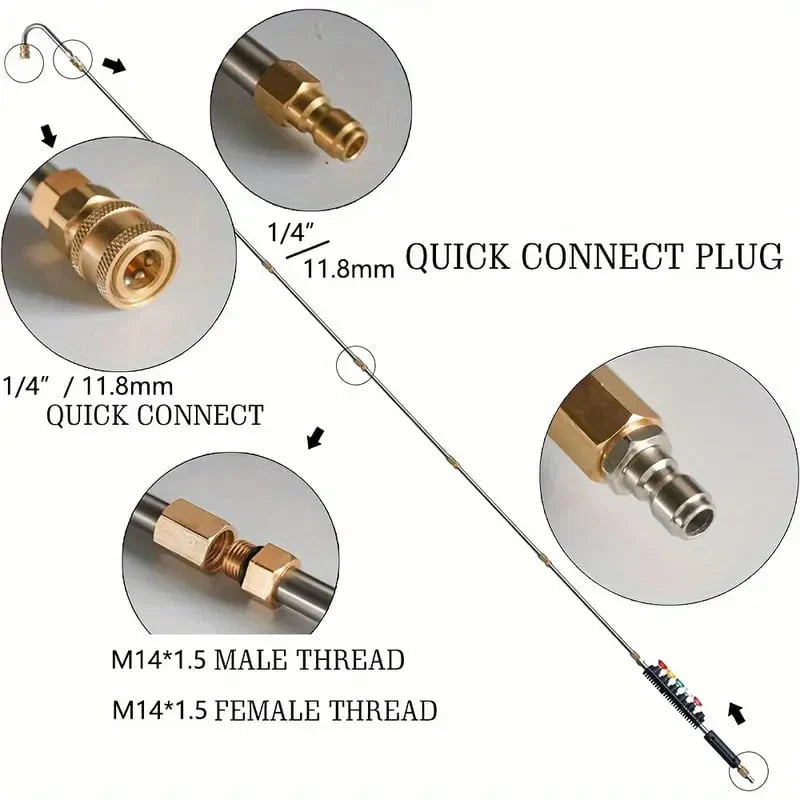 4000 PSI Telescoping High Pressure Washer Wand Set - Ideal for Gutter, Roof, and Wall Cleaning
