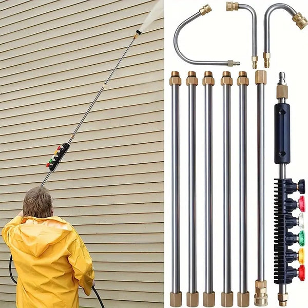 4000 PSI Telescoping High Pressure Washer Wand Set - Ideal for Gutter, Roof, and Wall Cleaning
