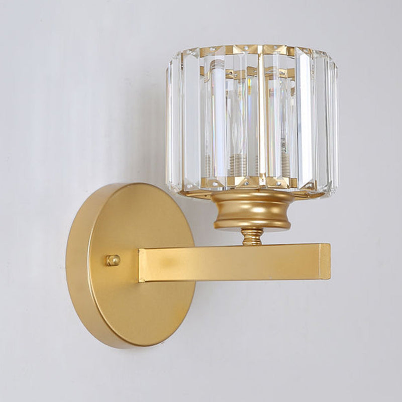 Modern Crystal Glass Wall Light with Elegant Arm Design - Stylish Home Lighting Fixture