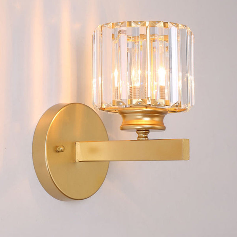 Modern Crystal Glass Wall Light with Elegant Arm Design - Stylish Home Lighting Fixture