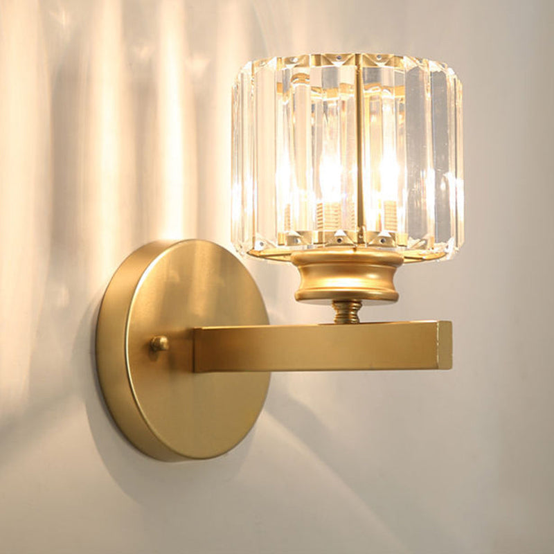 Modern Crystal Glass Wall Light with Elegant Arm Design - Stylish Home Lighting Fixture