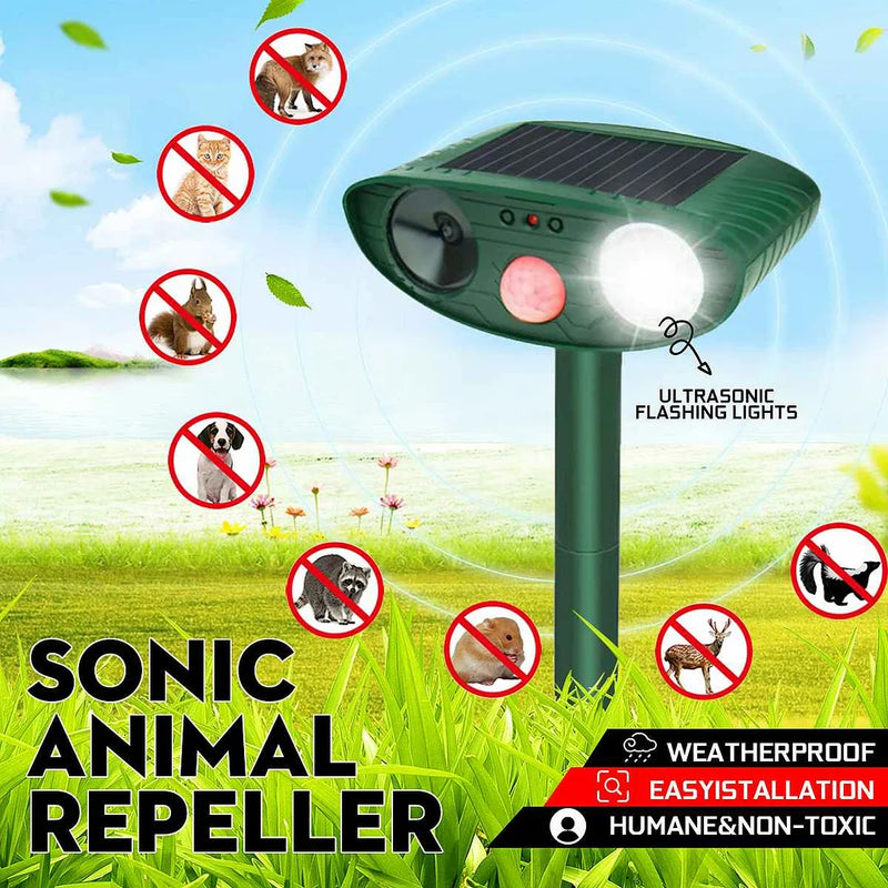 4-Pack Solar-Powered Ultrasonic Deer Repeller - Effective Deer Deterrent, Results in 48 Hours