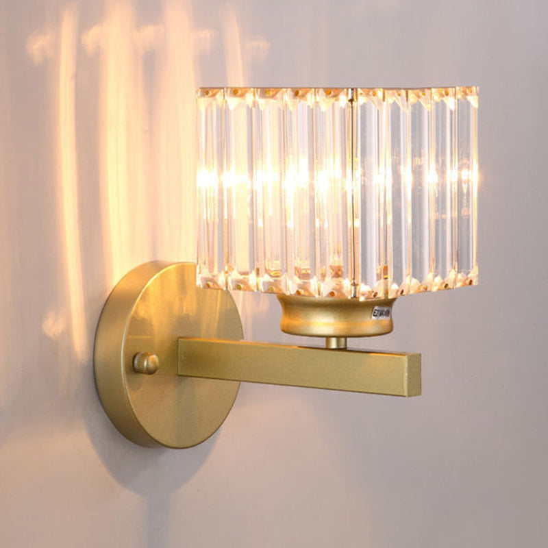 Modern Crystal Glass Wall Light with Elegant Arm Design - Stylish Home Lighting Fixture