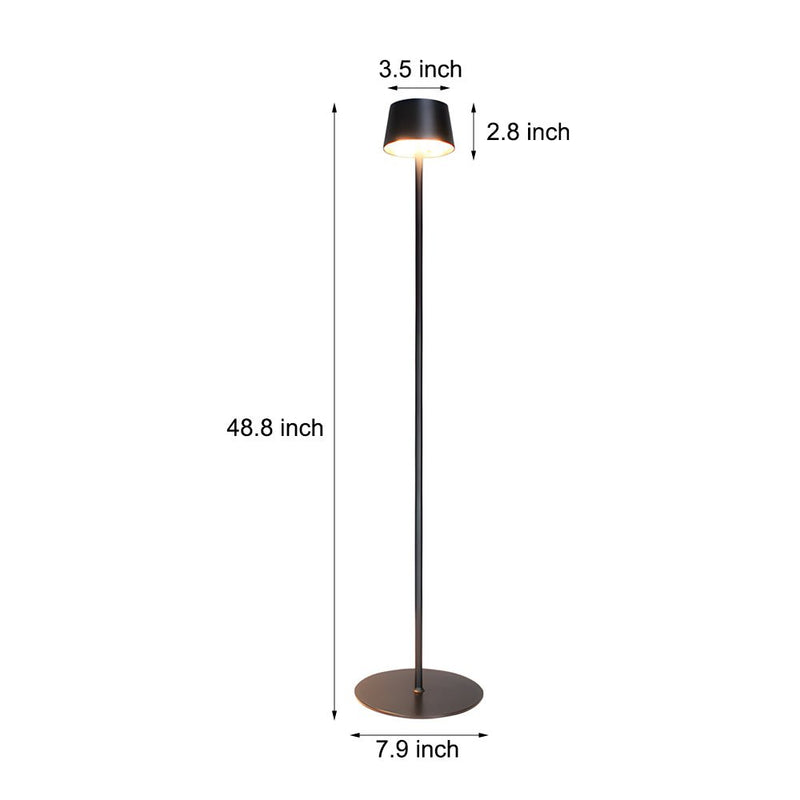 48.8-Inch Black Touch Dimming LED Rechargeable Floor Lamp - Modern Adjustable Lighting for Home & Office