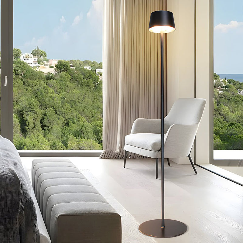 48.8-Inch Black Touch Dimming LED Rechargeable Floor Lamp - Modern Adjustable Lighting for Home & Office