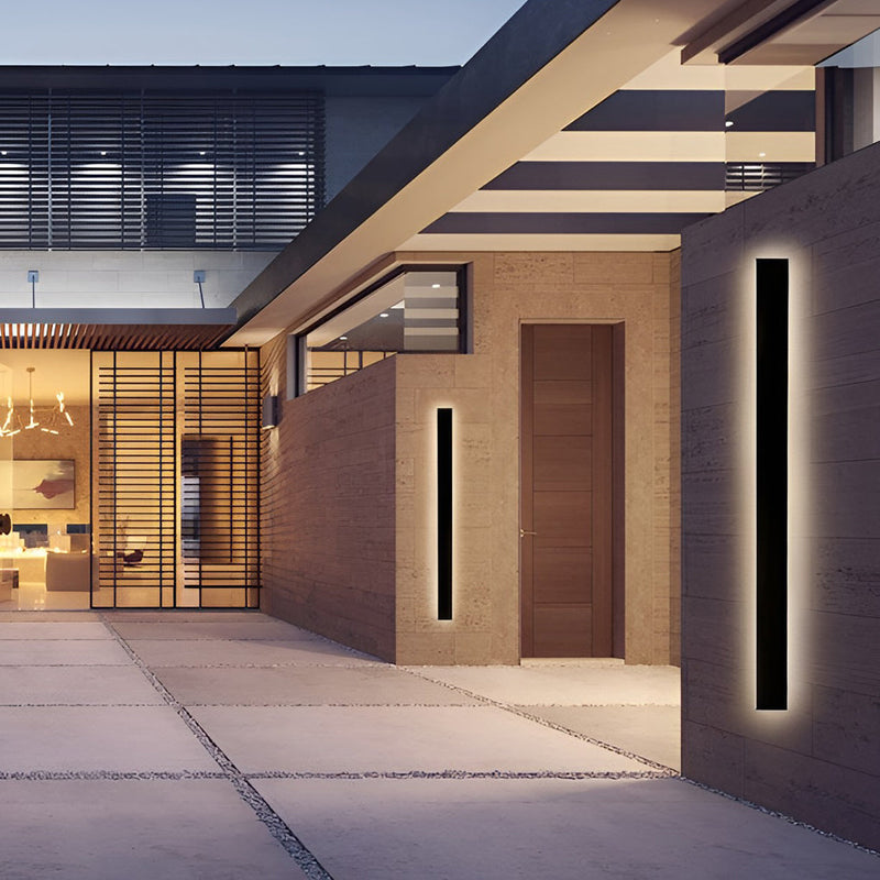 Black Outdoor LED Linear Wall Lights - Long-Lasting Energy-Efficient Lighting for Patios & Gardens
