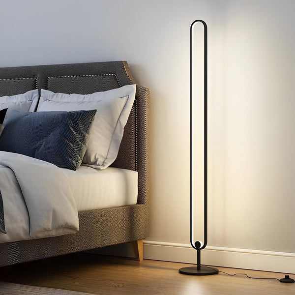 Modern Minimalist LED Oval Floor Lamp - Stylish Standing Light for Contemporary Home Decor & Ambient Lighting