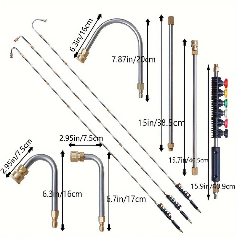 4000 PSI Telescoping High Pressure Washer Wand Set - Ideal for Gutter, Roof, and Wall Cleaning