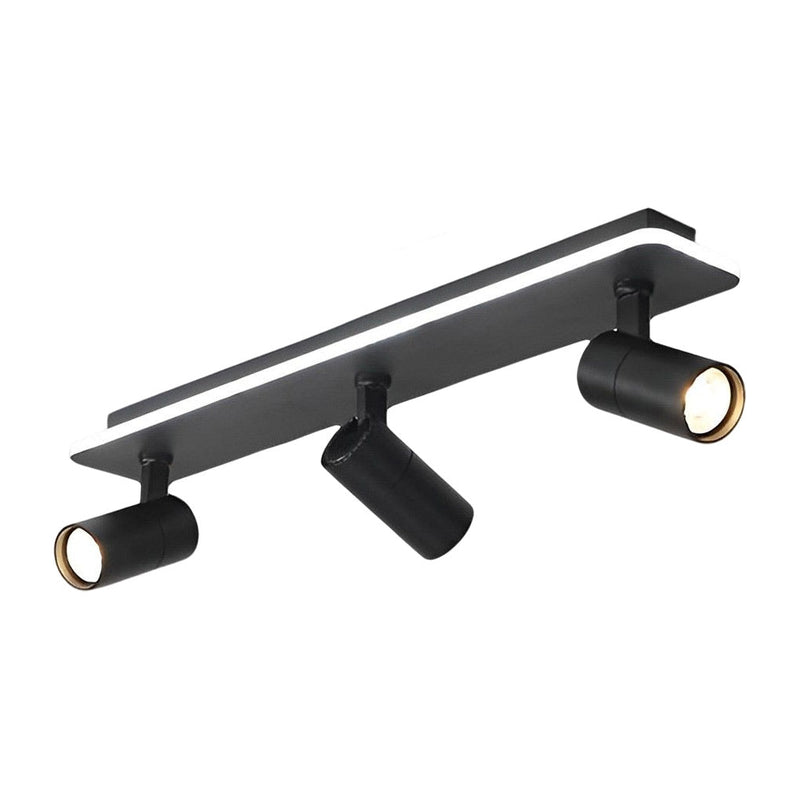 Minimalist Adjustable LED Flush Mount Spotlight - 2/3/4 Light Long Rectangular Design for Modern Home Lighting