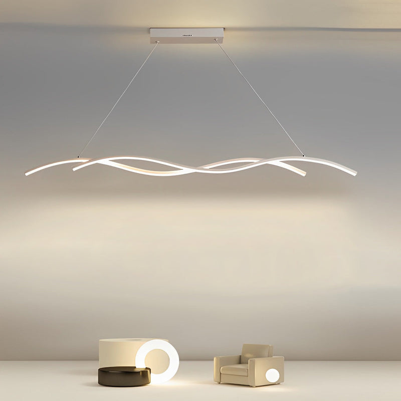 Modern Double Wavy Minimalist LED Chandelier - Stylish Hanging Ceiling Lamp for Contemporary Spaces