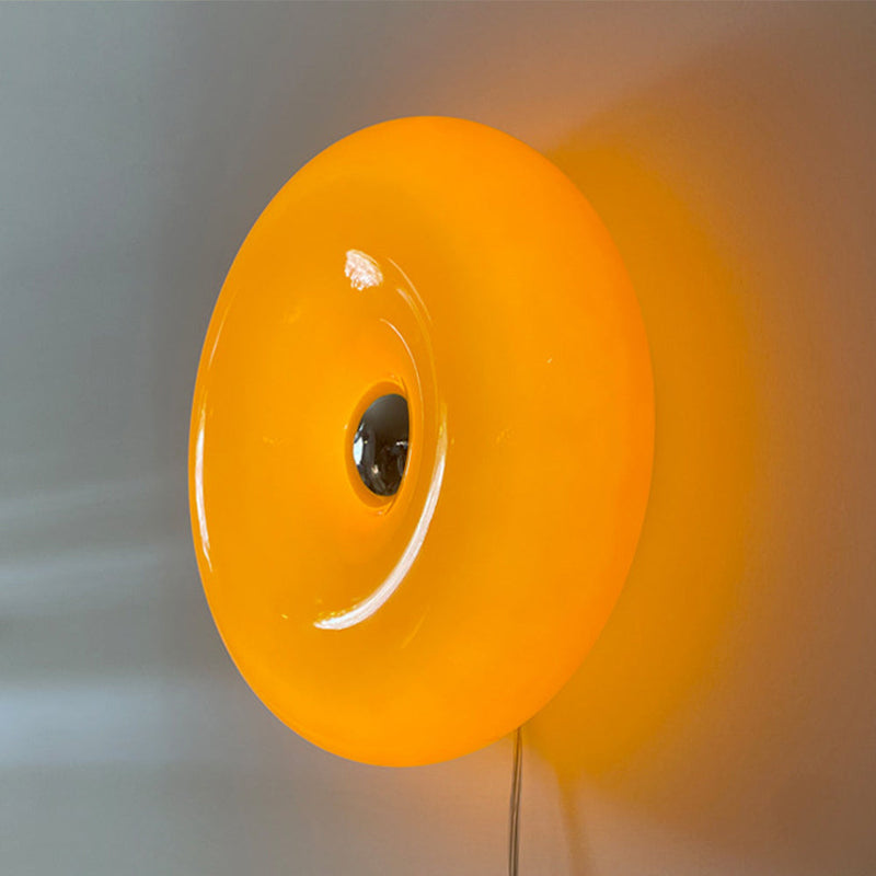 Modern Round Glass Wall Sconce Lamp - Stylish LED Lighting Fixture for Home Decor