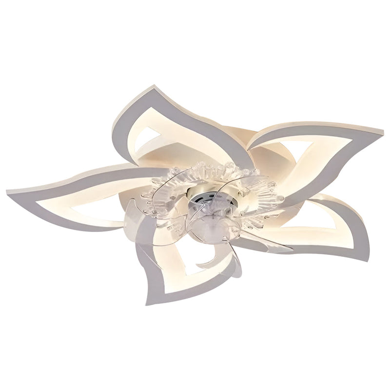 Nordic Creative Flower-Shaped LED Ceiling Fan Light with 3-Step Dimming - Modern Home Decor