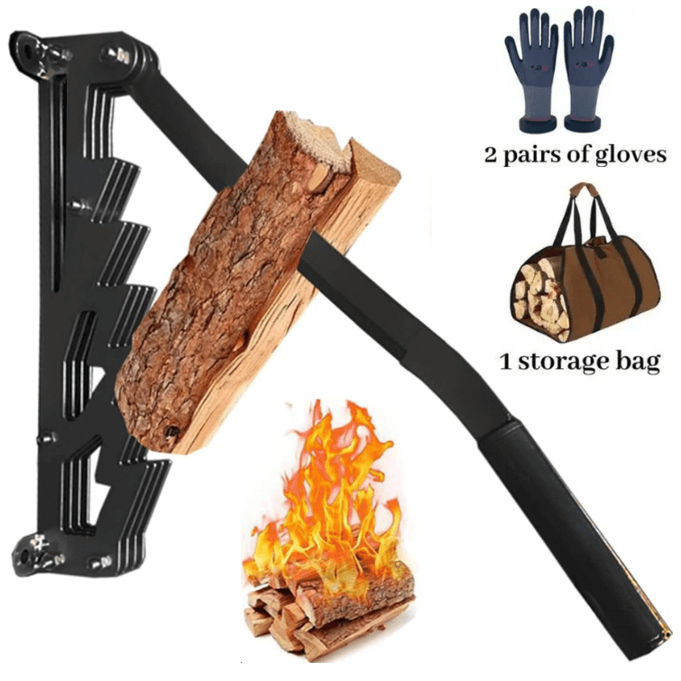 Wall-Mounted Firewood Kindling Splitter - Heavy-Duty Wood Splitter for Efficient Kindling Preparation