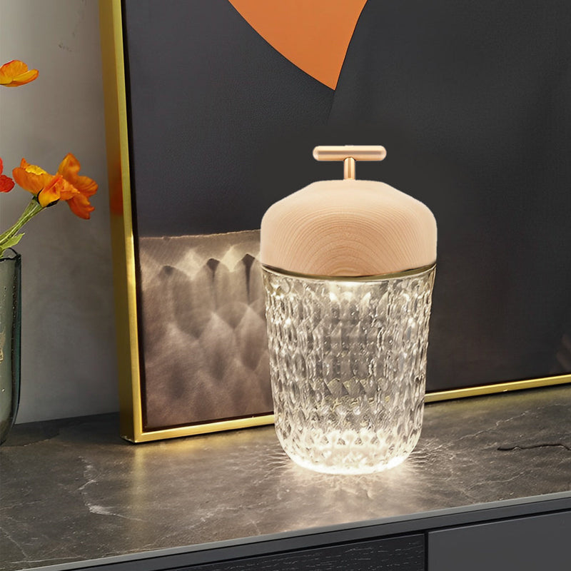 Elegant Cup-Shape Crystal Table Lamp | Glass Ambient Lighting for Home Decor