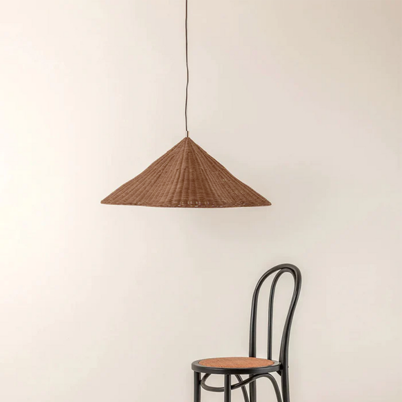 Rustic Rattan Woven Pendant Light - Boho Ceiling Lamp for Cozy Home Decor