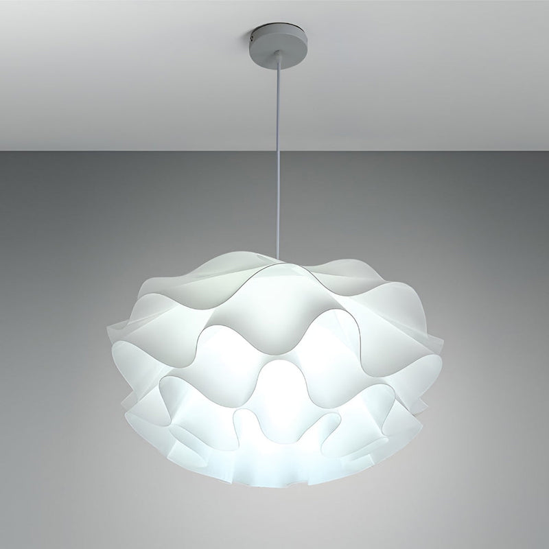 Nordic Flower-Shaped LED Chandelier Pendant Light - Three-Step Dimming, Elegant White Design
