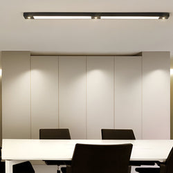 Modern Black Linear LED Flush Mount Ceiling Light - Sleek Spot Lighting for Contemporary Spaces