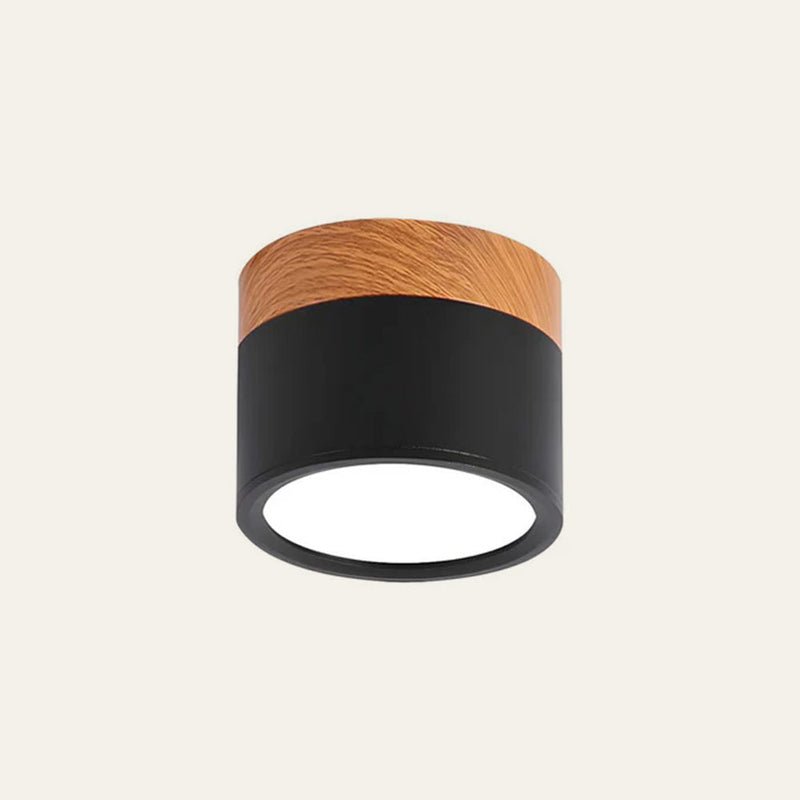 Stylish Pink Flush Wood Finish Ceiling Light - Modern Lighting Fixture for Home Decor