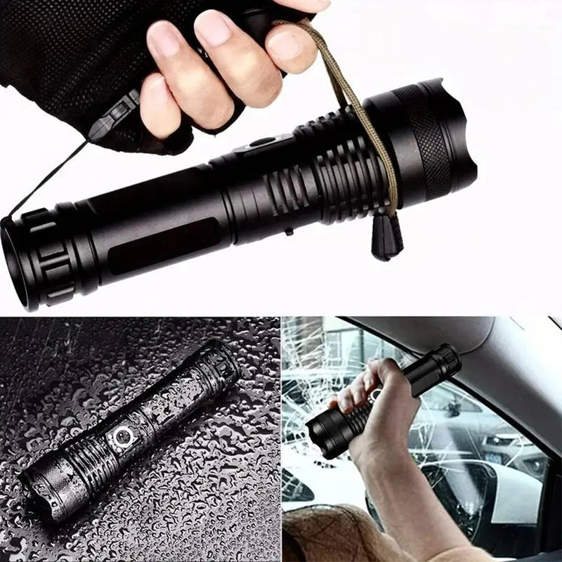 Super Bright 100,000 LM Rechargeable LED Tactical Flashlight - Ultra-High Lumens, Waterproof, Compact & Durable for Outdoor Adventures
