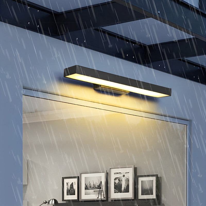 Outdoor Motion Sensor Black Rectangle Wall Light - Weatherproof Security Lighting for Patios, Gardens, and Entrances