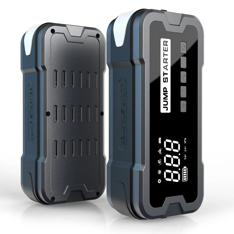 4-in-1 Portable Jump Starter & Air Pump Pro - Compact Car Battery Booster, Tire Inflator, USB Charger & LED Light