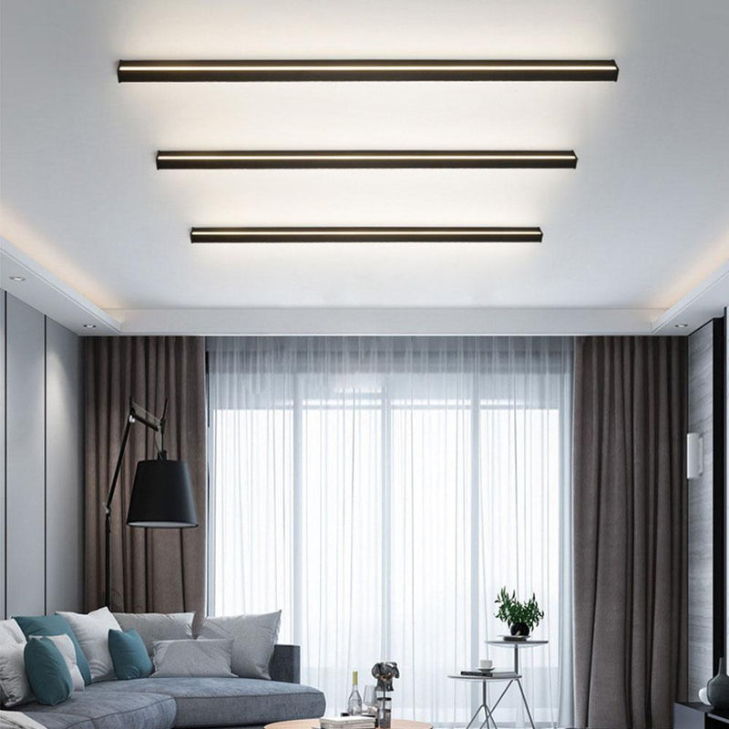 Dimmable RGB Long LED Linear Wall Lights - Black Minimalist Design for Modern Spaces