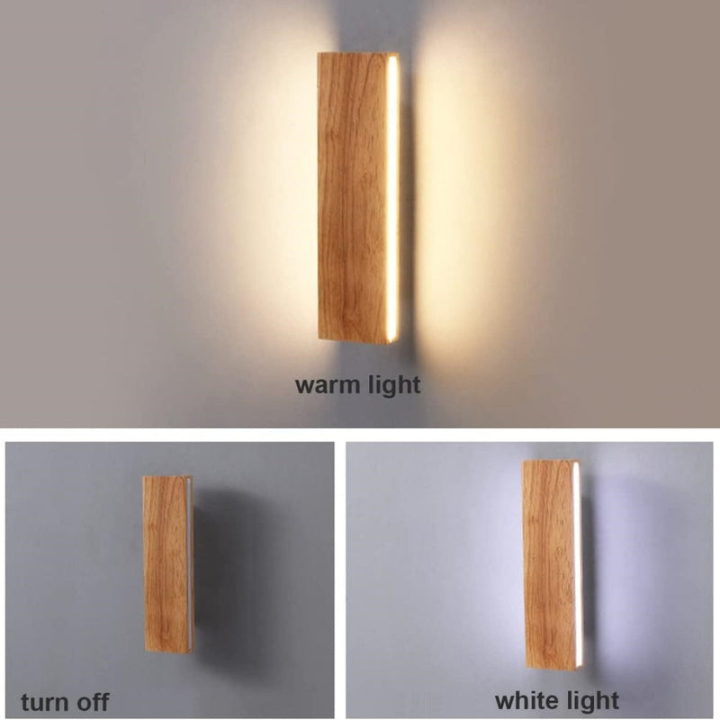 Rotatable Wood LED Wall Light - Stylish & Modern Design for Home Decor