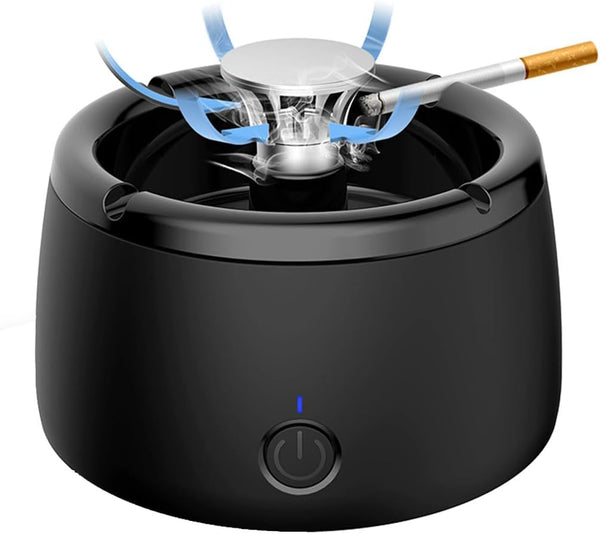 Electric Smokeless Ashtray - Odorless, Portable Ashtray with Built-in Fan for Smoke-Free Environment - Ideal for Home, Office, and Car Use