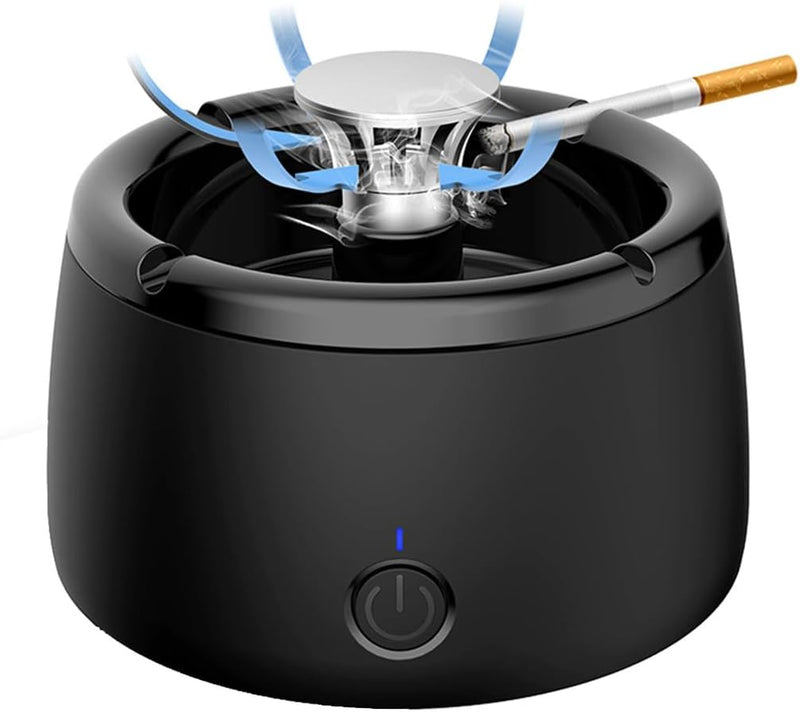 Electric Smokeless Ashtray - Odorless, Portable Ashtray with Built-in Fan for Smoke-Free Environment - Ideal for Home, Office, and Car Use