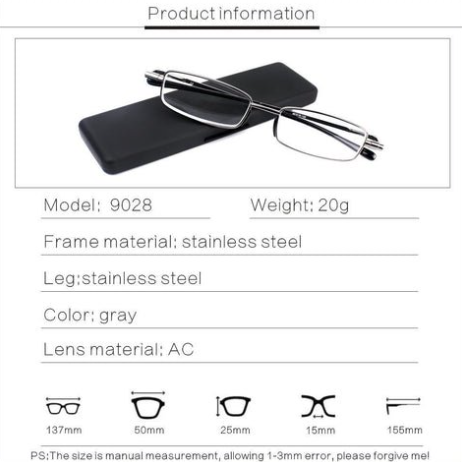Compact Folding Reading Glasses for Men and Women - Lightweight & Portable Eyewear
