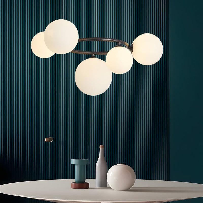 Contemporary 5/7/9-Light Glass Ball Circular Chandelier with 3-Step Dimming – Modern Lighting Fixture for Home Decor