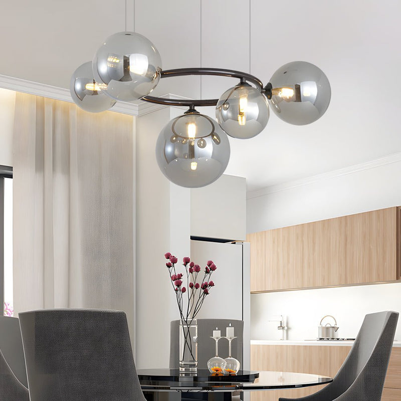 Contemporary 5/7/9-Light Glass Ball Circular Chandelier with 3-Step Dimming – Modern Lighting Fixture for Home Decor
