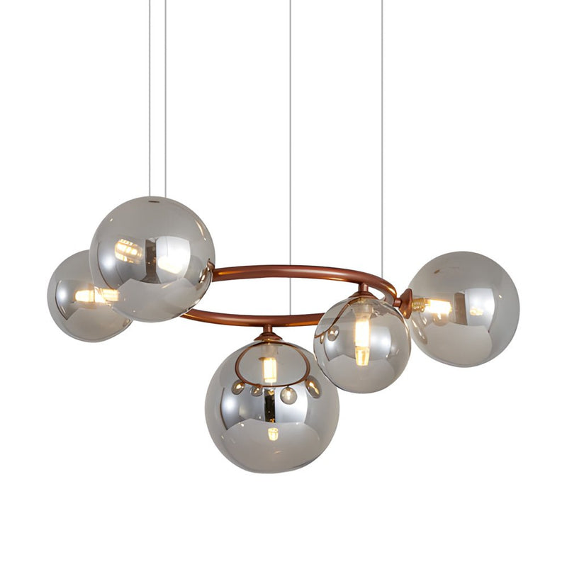 Contemporary 5/7/9-Light Glass Ball Circular Chandelier with 3-Step Dimming – Modern Lighting Fixture for Home Decor