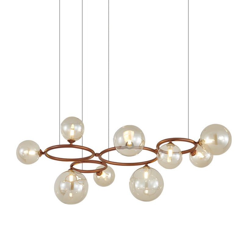 Contemporary 5/7/9-Light Glass Ball Circular Chandelier with 3-Step Dimming – Modern Lighting Fixture for Home Decor