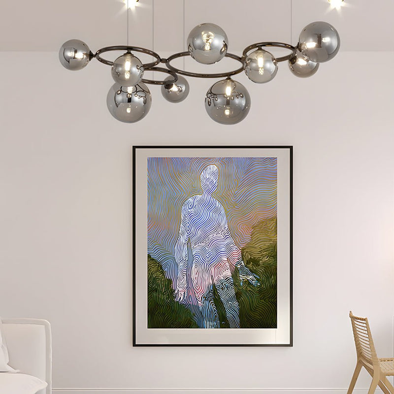 Contemporary 5/7/9-Light Glass Ball Circular Chandelier with 3-Step Dimming – Modern Lighting Fixture for Home Decor