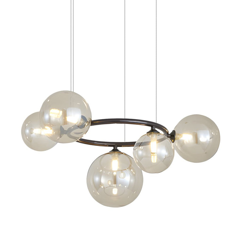 Contemporary 5/7/9-Light Glass Ball Circular Chandelier with 3-Step Dimming – Modern Lighting Fixture for Home Decor
