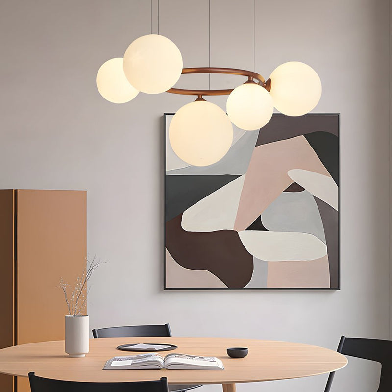 Contemporary 5/7/9-Light Glass Ball Circular Chandelier with 3-Step Dimming – Modern Lighting Fixture for Home Decor