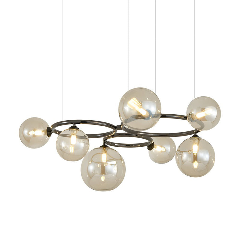 Contemporary 5/7/9-Light Glass Ball Circular Chandelier with 3-Step Dimming – Modern Lighting Fixture for Home Decor