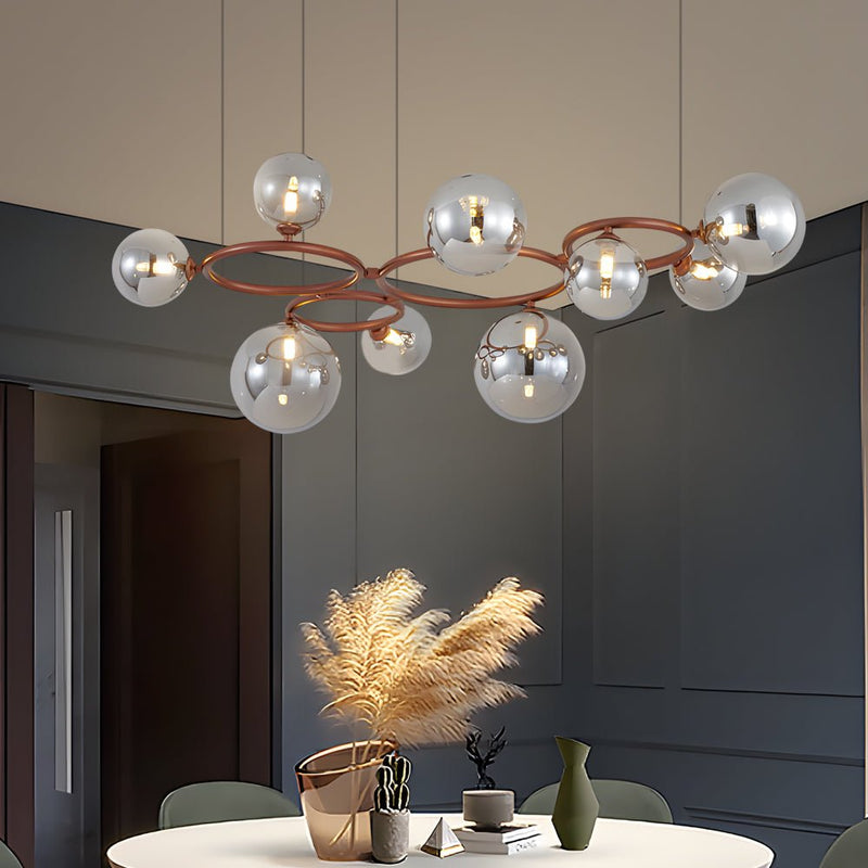 Contemporary 5/7/9-Light Glass Ball Circular Chandelier with 3-Step Dimming – Modern Lighting Fixture for Home Decor