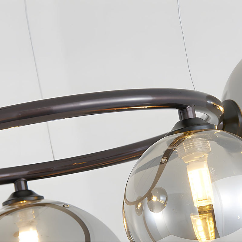 Contemporary 5/7/9-Light Glass Ball Circular Chandelier with 3-Step Dimming – Modern Lighting Fixture for Home Decor