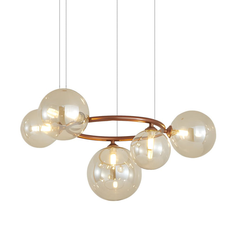 Contemporary 5/7/9-Light Glass Ball Circular Chandelier with 3-Step Dimming – Modern Lighting Fixture for Home Decor