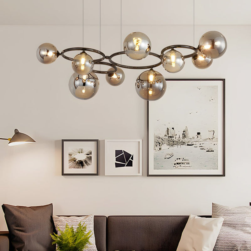 Contemporary 5/7/9-Light Glass Ball Circular Chandelier with 3-Step Dimming – Modern Lighting Fixture for Home Decor