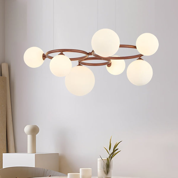 Contemporary 5/7/9-Light Glass Ball Circular Chandelier with 3-Step Dimming – Modern Lighting Fixture for Home Decor