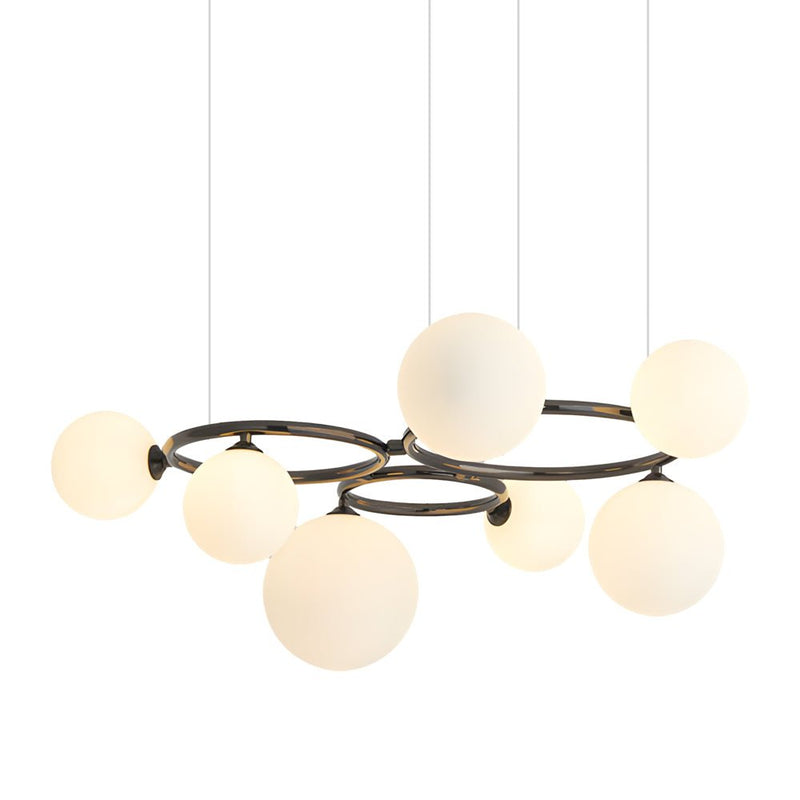 Contemporary 5/7/9-Light Glass Ball Circular Chandelier with 3-Step Dimming – Modern Lighting Fixture for Home Decor