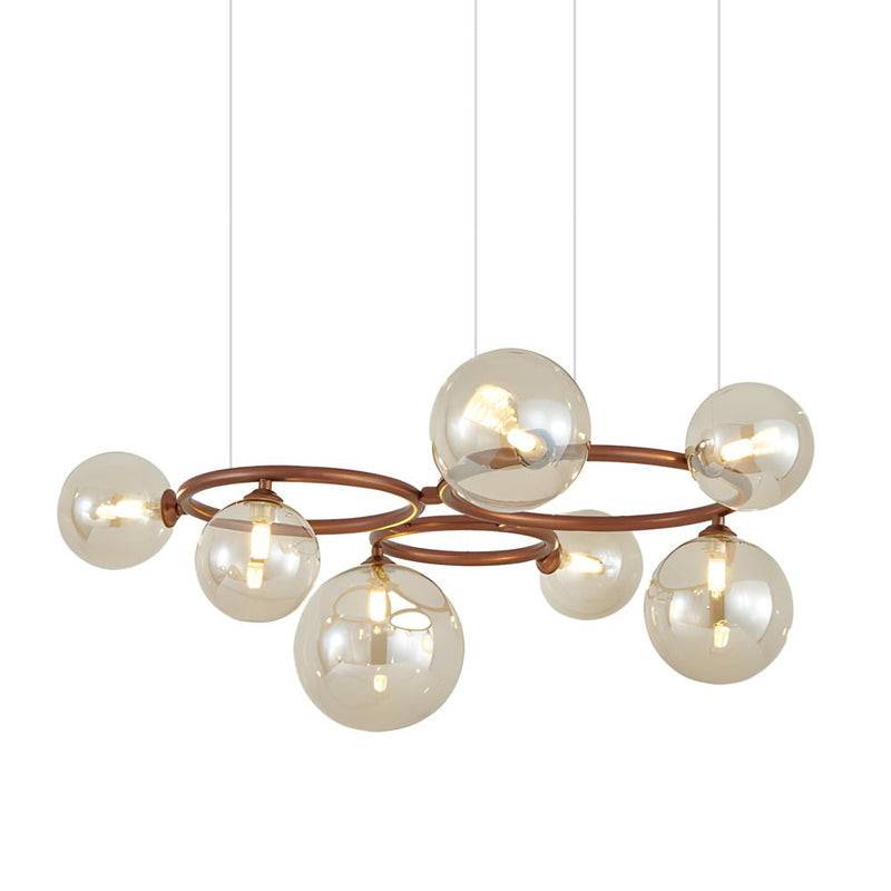 Contemporary 5/7/9-Light Glass Ball Circular Chandelier with 3-Step Dimming – Modern Lighting Fixture for Home Decor