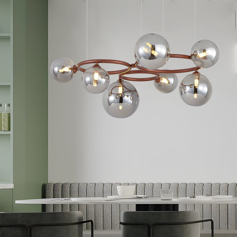 Contemporary 5/7/9-Light Glass Ball Circular Chandelier with 3-Step Dimming – Modern Lighting Fixture for Home Decor