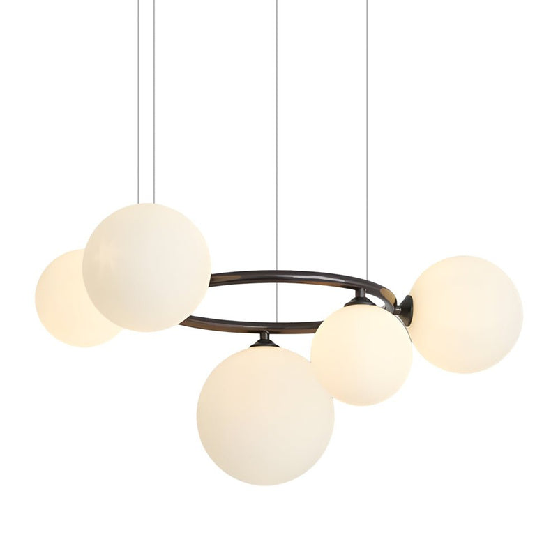 Contemporary 5/7/9-Light Glass Ball Circular Chandelier with 3-Step Dimming – Modern Lighting Fixture for Home Decor