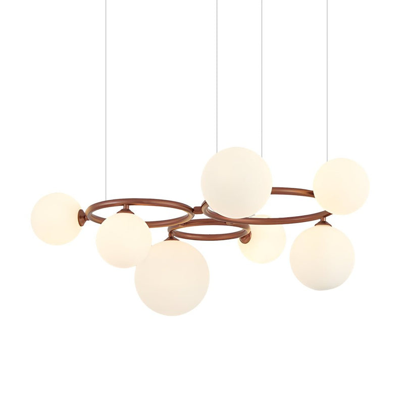 Contemporary 5/7/9-Light Glass Ball Circular Chandelier with 3-Step Dimming – Modern Lighting Fixture for Home Decor