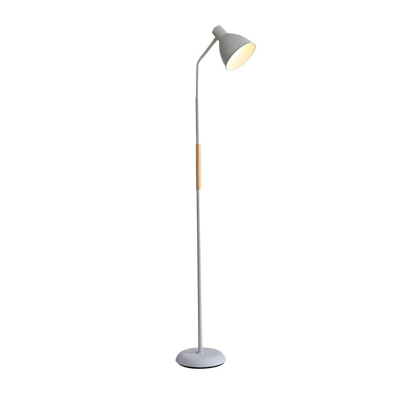 59-Inch Modern Wood & Metal Arc LED Floor Lamp - Stylish Task Lighting for Living Room & Office